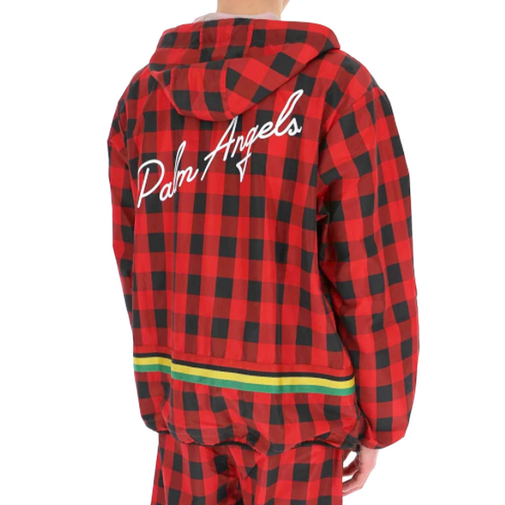 Palm Angels Men's Check Buffalo Windbreaker Jacket Red - Picture 3 of 3